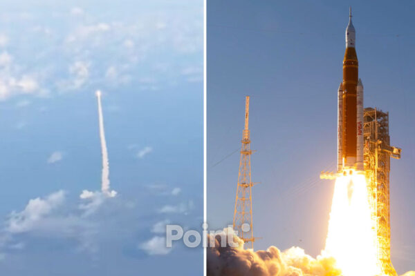 Пассажир самолета снял старт лунной миссии Artemis II